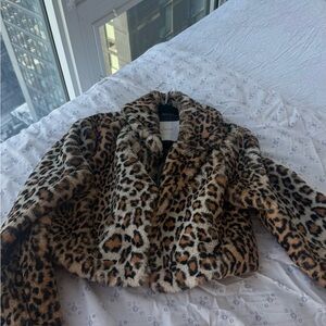 Leopard Print Faux Fur Coat